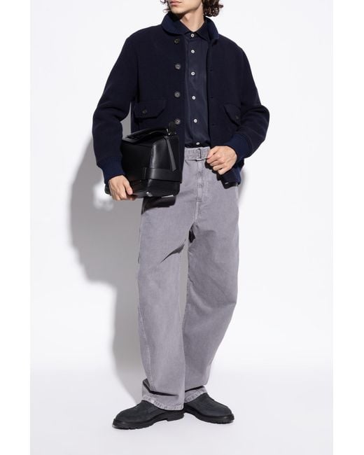 Eleventy Gray Suede Loafers for men