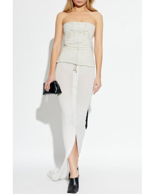 Rick Owens White Denim Top With 'Vintage' Effect