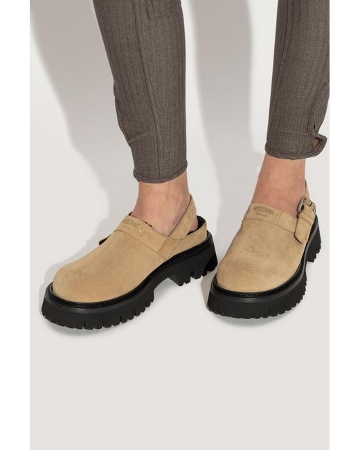 Moschino Brown Suede Platform Shoes