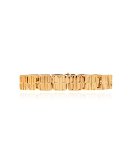 Balenciaga Metallic Brass Bracelet With Logo