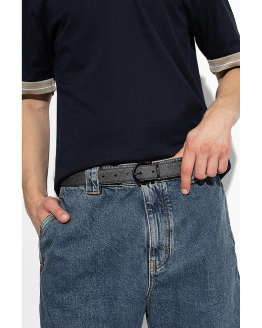 Ferragamo Black Leather Belt for men