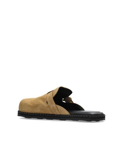 Moschino White Suede Slides