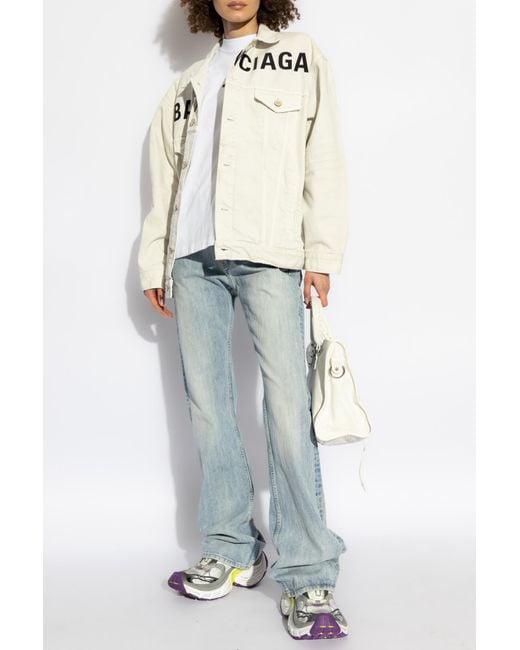 Balenciaga Natural Denim Jacket With Logo