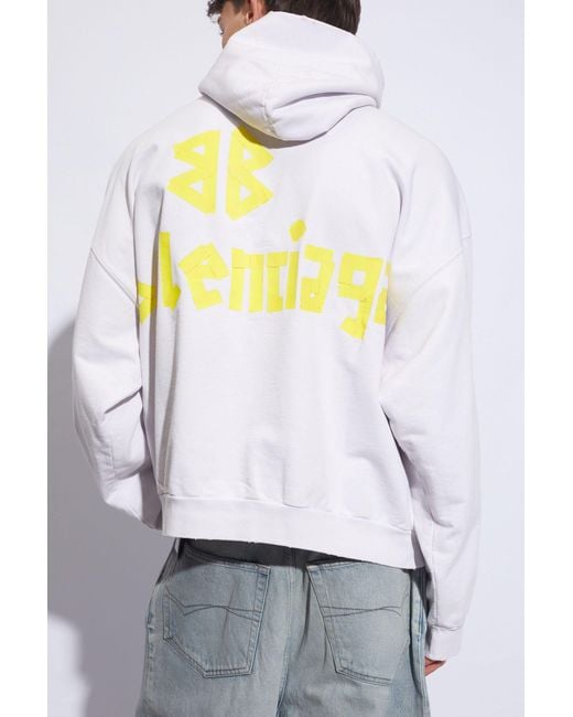 Balenciaga Hoodie With Vintage Effect in White for Men Lyst