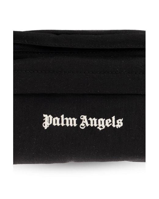 Palm Angels Black Belt Bag With Logo, for men