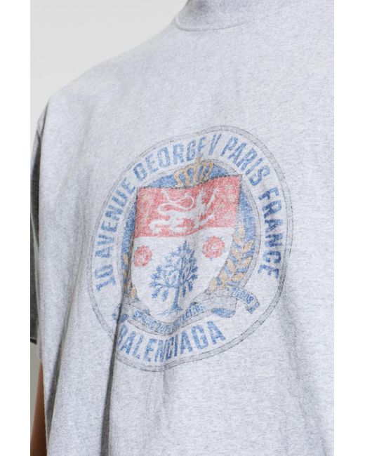 Balenciaga Gray T-Shirt With Print for men