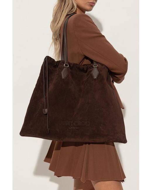 Jimmy Choo Brown 'Drawstring Tote' Shopper Bag
