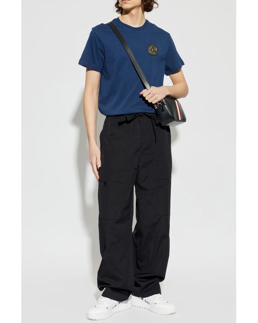 Versace Jeans Couture Blue T-Shirt With Logo Patch for men