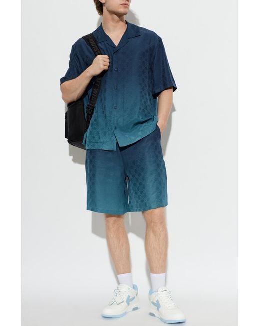 Off-White c/o Virgil Abloh Blue Shirt With Monogram for men