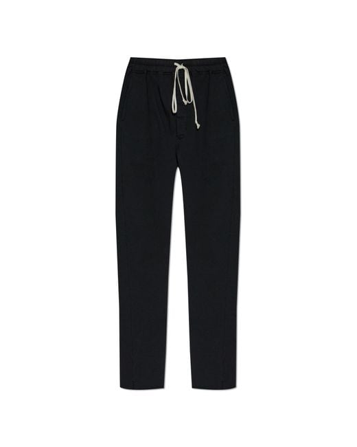 Rick Owens Black Sweatpants With Raw-Edged Legs for men