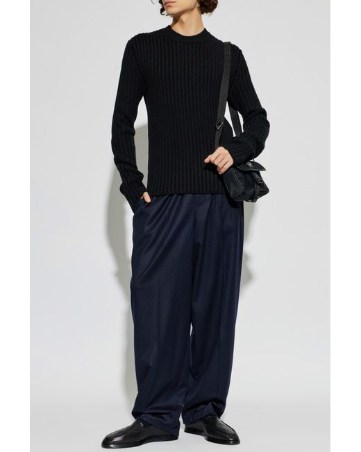 Dolce & Gabbana Black Wool Sweater With A Crew Neck for men