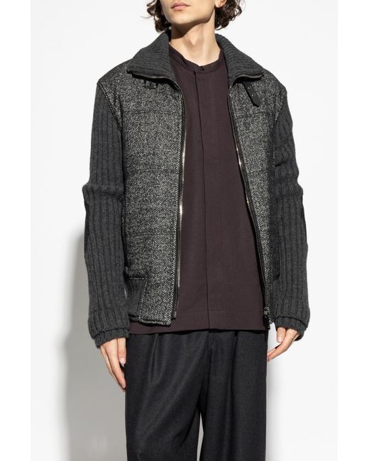 Dolce & Gabbana Black Jacket With A Herringbone Pattern for men