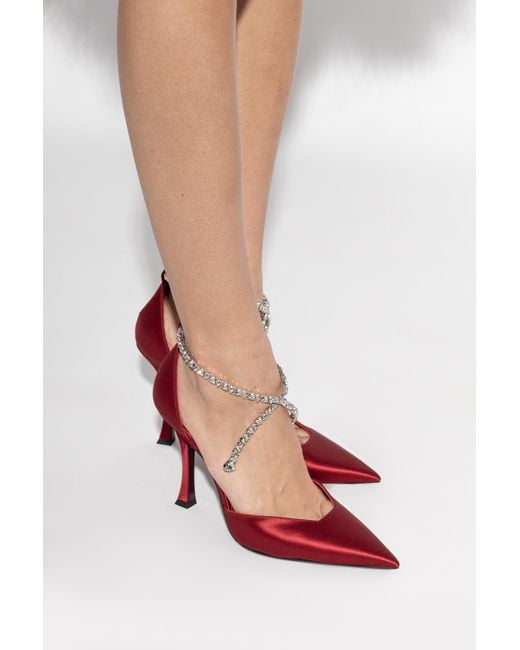 Jimmy Choo Red 'Satin High-Heeled Shoes "Stevie"
