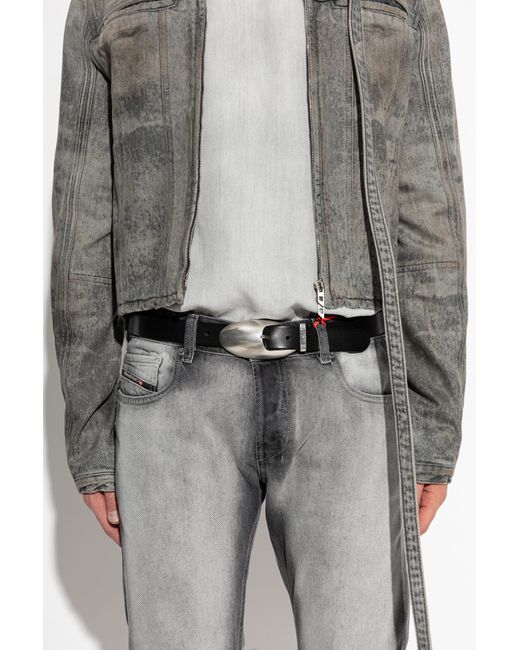DIESEL Black Leather Belt 'B-Rop 30' for men