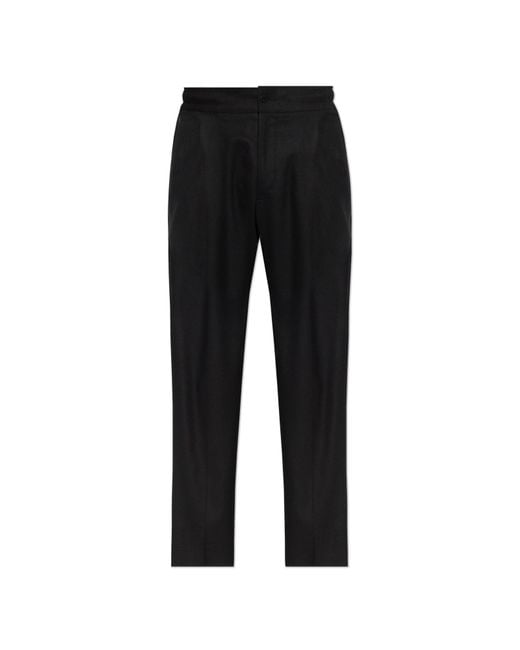 Kiton Black Wool Trousers for men