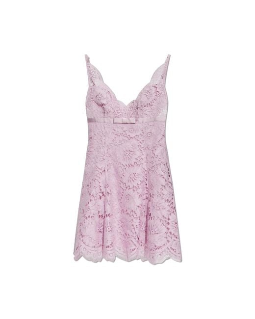 Self-Portrait Pink Lace Dress With Straps