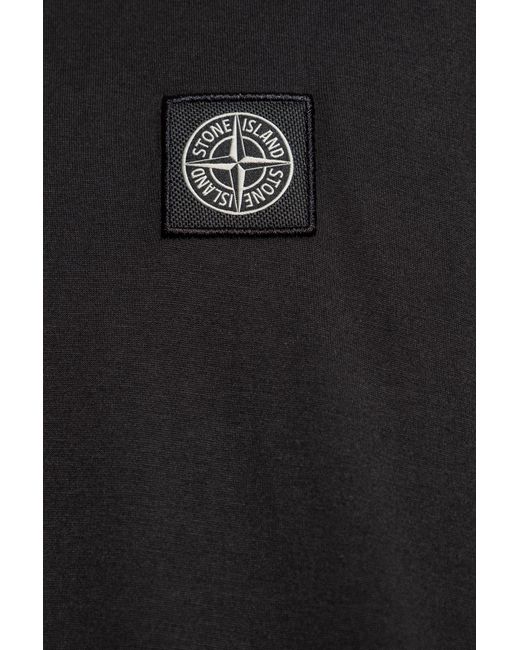Stone Island Black T-Shirt With Long Sleeves, ' for men