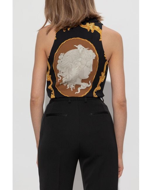 Versace Black Patterned Bodysuit