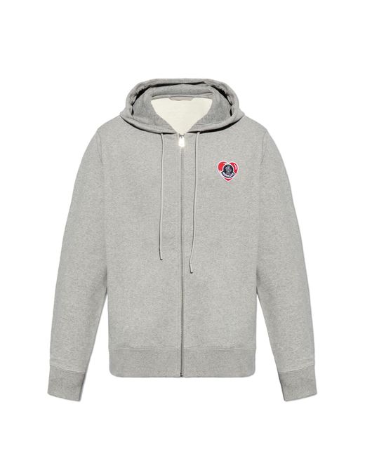Moncler Sweatshirt With Logo in Gray for Men | Lyst