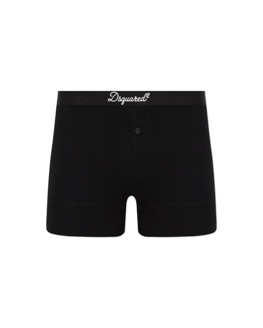 DSquared² Black Boxers With Logo for men