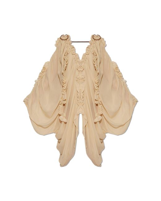 Zimmermann Natural Chiffon Top