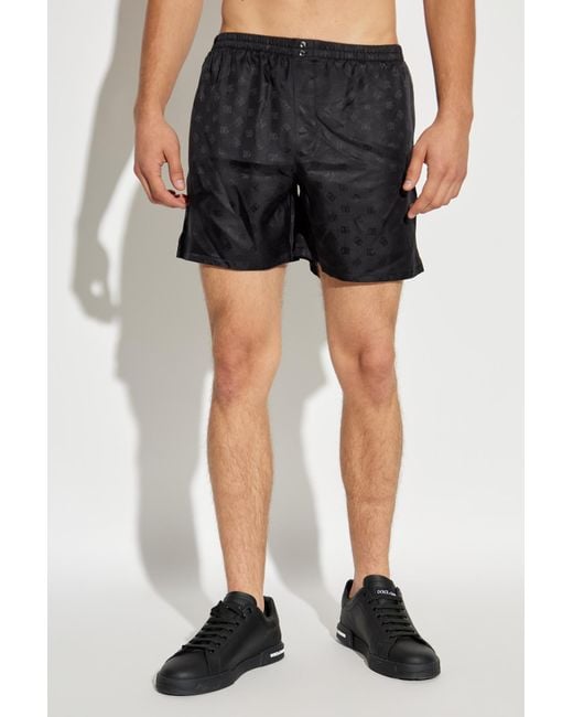Dolce & Gabbana Black Silk Shorts for men
