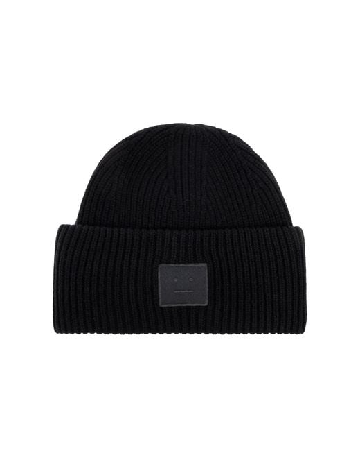 Acne Black Cap With Logo Patch