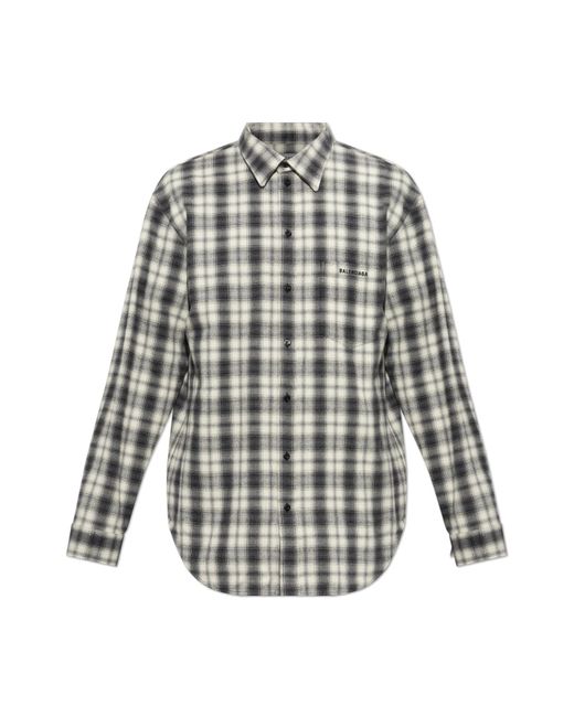 Balenciaga White Shirt With Embroidered Logo for men