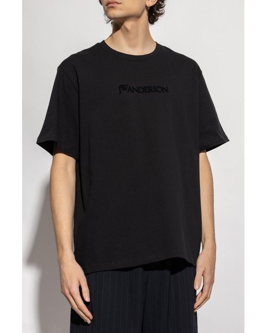 J.W. Anderson Black T-Shirt With Logo for men