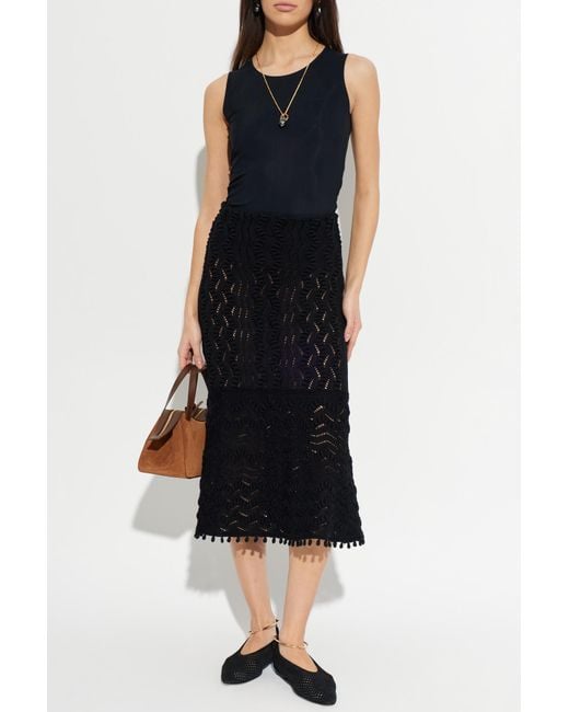 Jil Sander Black Skirt With Decorative Weave