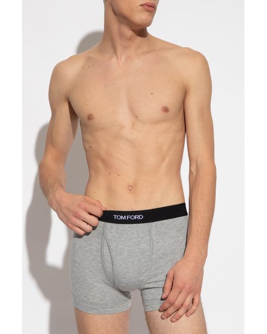Tom Ford Gray Boxers With Logo for men