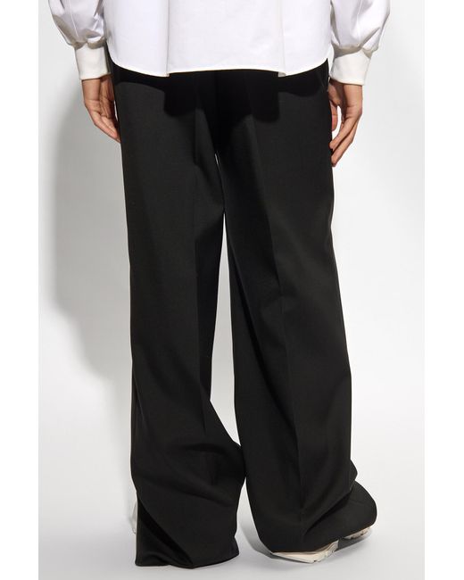 Alexander McQueen Black Pleat-Front Trousers for men