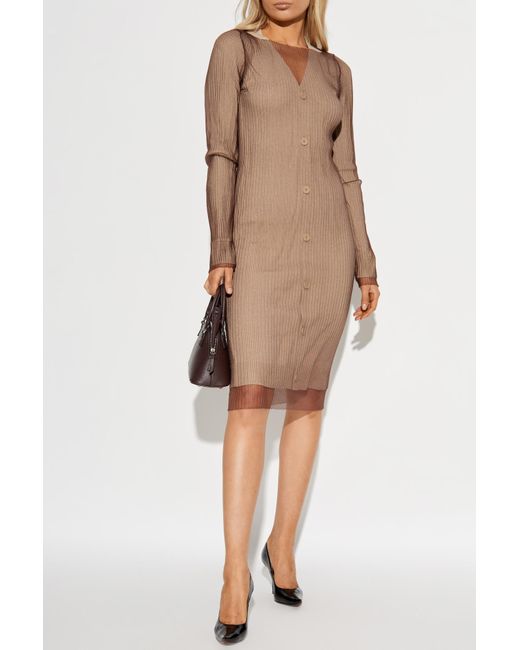 MM6 by Maison Margiela Natural Dress With Decorative Tulle