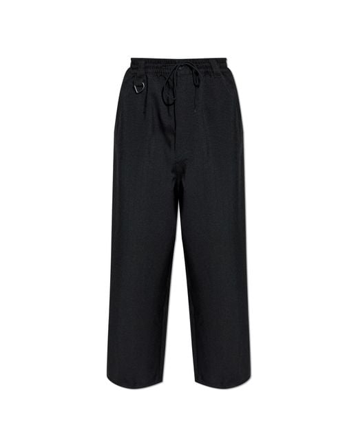 Y-3 Black Wide-Leg Trousers for men