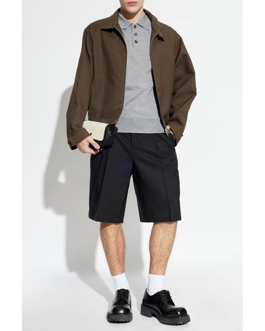 AMI Gray Wool Polo for men