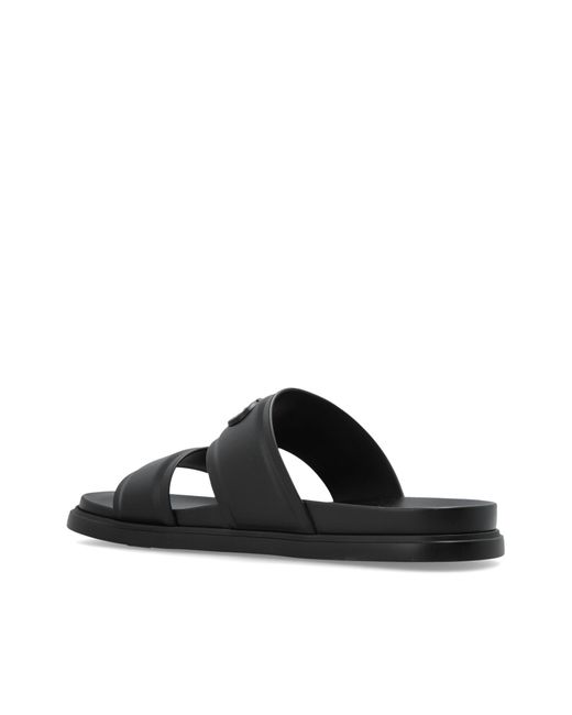 Ferragamo Black 'Saint Bart' Slides for men