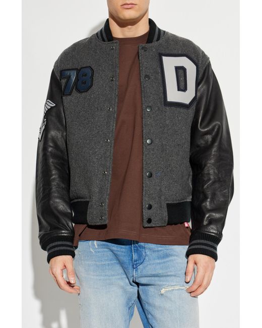 DIESEL Black "L-Arry" Bomber Jacket for men