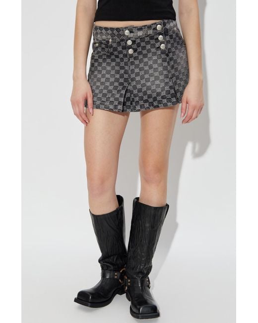 M I S B H V Gray Monogram Skirt