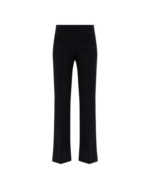 Chloé Black Wool Pleated Trousers