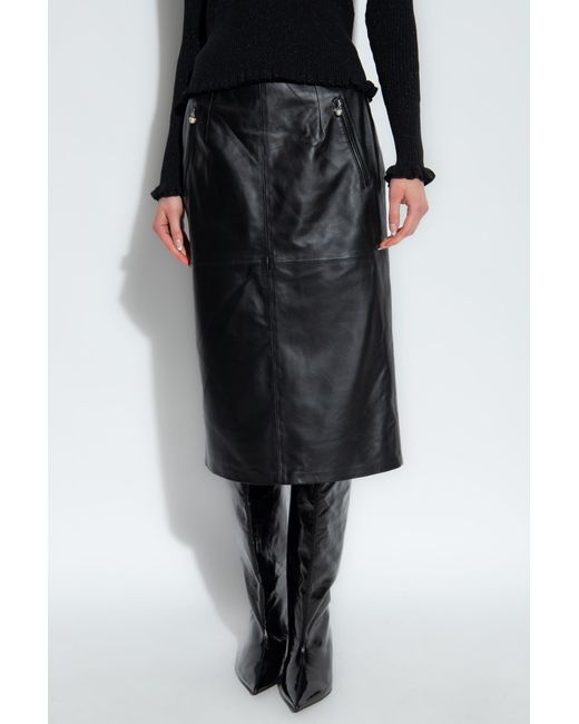 Custommade• Black 'rubina' Leather Skirt,