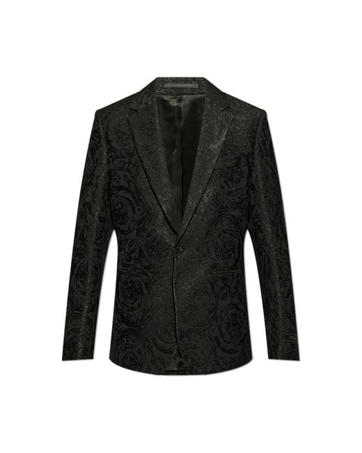 Versace Black Patterned Blazer for men