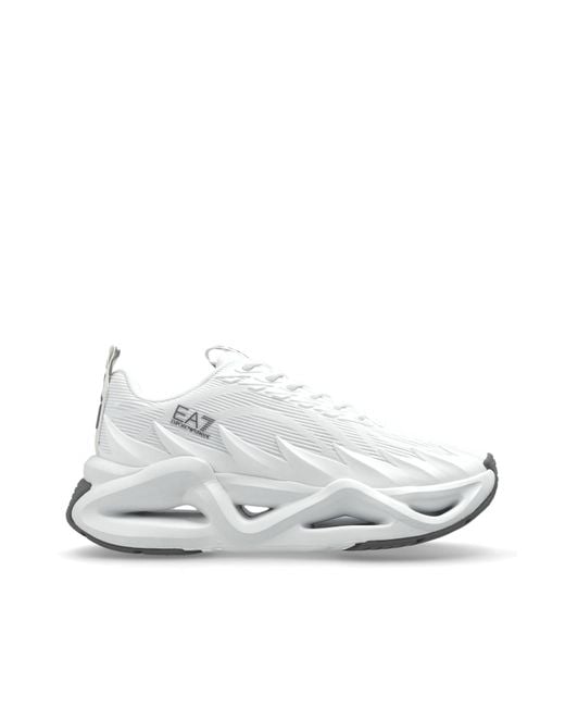 EA7 White Sports Shoes With Logo