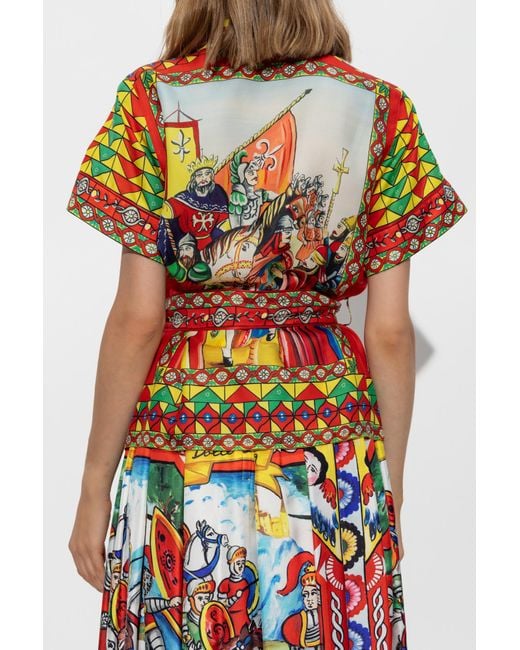 Dolce & Gabbana Multicolor Shirt With Carretto Pattern