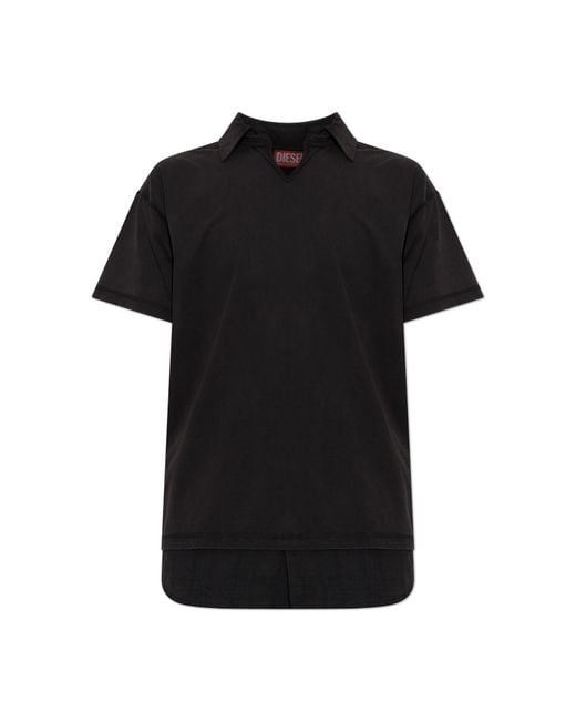 DIESEL Black Polo 'T-Ansel' for men