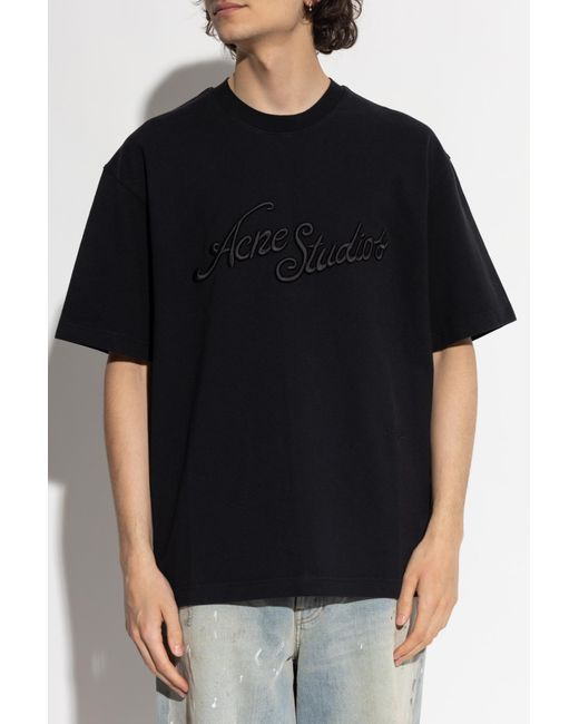 Acne Black T-Shirt With Logo