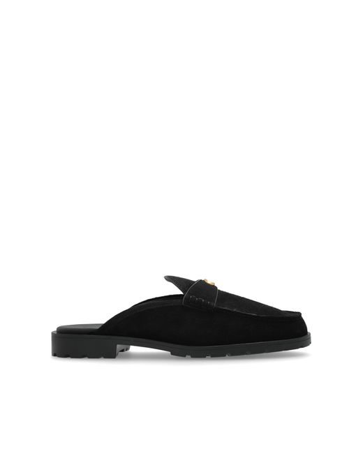 COACH Black Slides With Logo