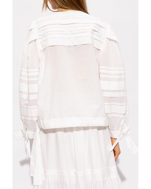 Munthe White Top With Puff Sleeves 'Kagga'