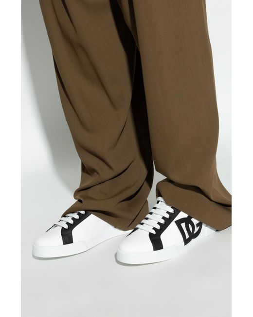 Dolce & Gabbana White "Portofino" Sports Shoes for men