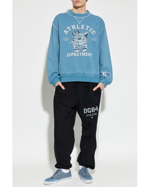 Dolce & Gabbana Blue Sweatshirt With Print for men