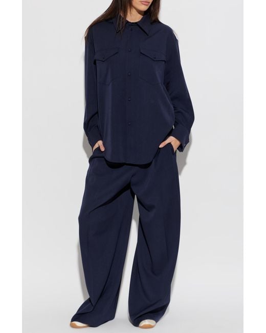 KENZO Blue Wool Trousers